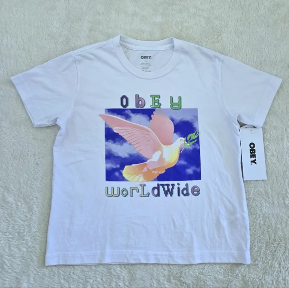 Obey Worldwide🌐 Peace✌️ Dove🕊 Graphic Tee👕 - NWT - Picture 10 of 15